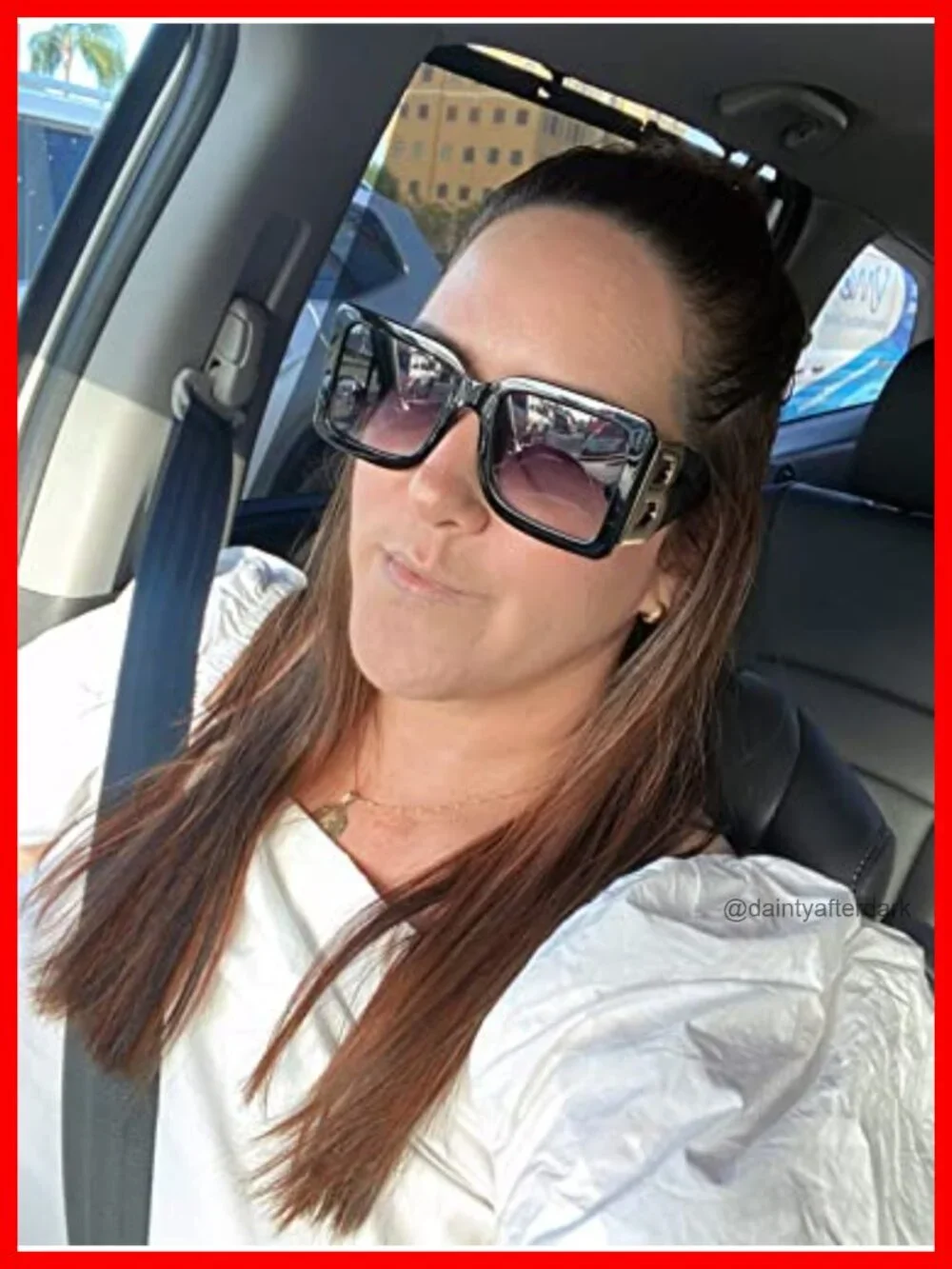 Large Square Sunglasses with UV400 Protection, Oversized Frame